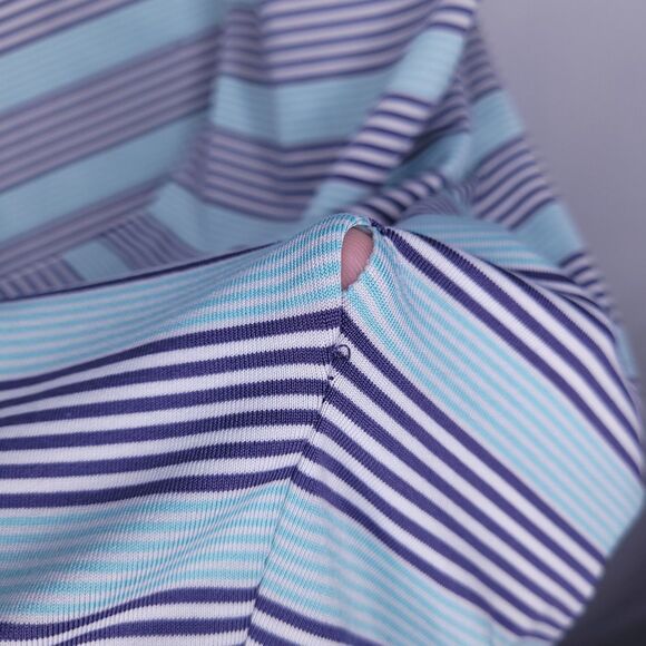 Southern Marsh Polo Shirt Mens Large Striped Teal Performance - Picture 6 of 12